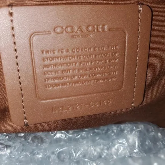 NWT COACH Signature Hudson Backpack in Colorblock Canvas Khaki/ Terracotta - Picture 9 of 14